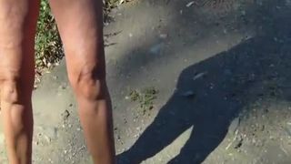 Milf rubbing poop between her butt cheeks