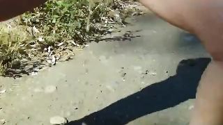 Milf rubbing poop between her butt cheeks