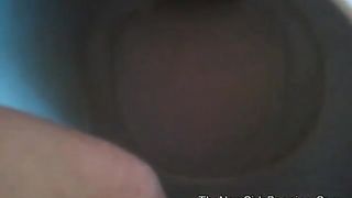 Thin girlfriend pooping a big turd