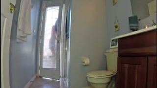 Shaved college girl proud of her poop