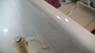 Sexy girl did a mess in her blue panties