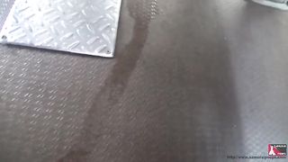 Hot Japanese peeing in a bus