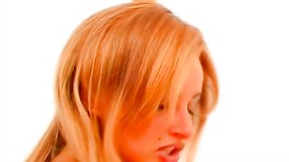 Hot blonde secretary pooping on a desk