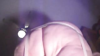 Fat wife shitting in tight plastic undies