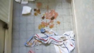 Fat wife puked on bedroom floor