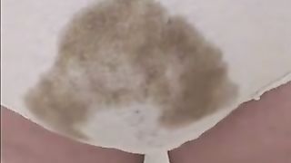 Chubby wife shitting in her tight panties