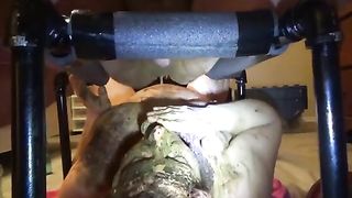 Mature amateur couple rubbing crap while masturbating