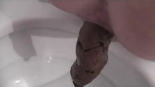 Sexy babe shitting in toilet