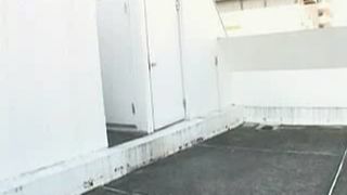 Japanese girls eating poop in public place