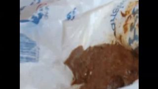 Romanian cam girl smearing and eating poop