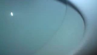 Shaved latina wife pooping in toilet