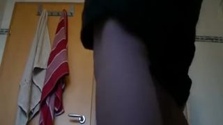 Pregnant blonde teen pooping a big one