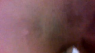 Beautiful girl rubbing crap on her butthole