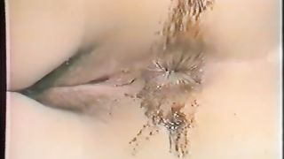 Smearing poop on her butthole
