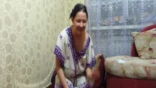 Chubby girl smearing poop on her big boobs