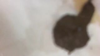 Hot bubble butt teen shitting in close up