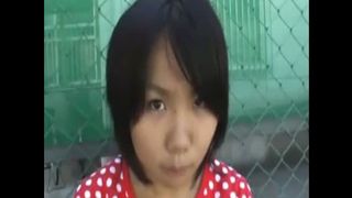 Asian teen shitting in her panties public