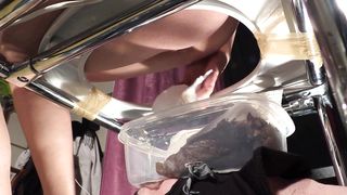 Massive load on her slaves face