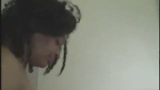 Ebony girl puking while getting fucked