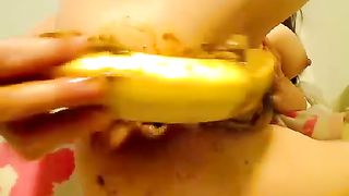 18 year old student masturbating with poop