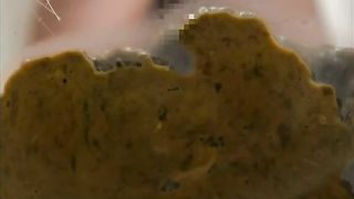 Shaved teen shitting on home made toilet