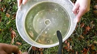 Dirty milf drinking a mix of scat