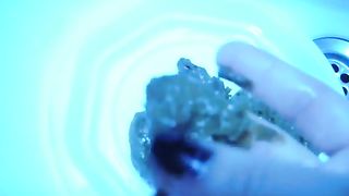 Brazilian teen smearing poop on her fingers