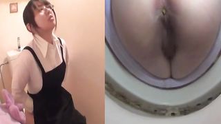japanese maid taped while taking a shit