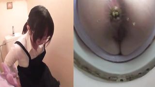 japanese maid taped while taking a shit