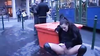 crazy kinky girl public pissing