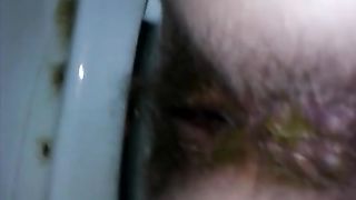 wife shitting on the toilet