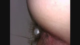 wife shitting in the toilet with hairy pussy