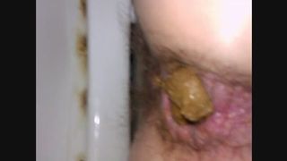 wife shitting on the loo massive shit