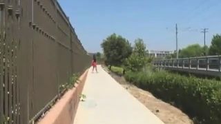 two pretty girls shitting outside