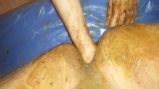 short anal fisting with poop
