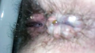 wife shitting on the potty self filmed close up