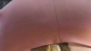 desperate girl shitting in her panty hoses