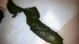 blond amateur anal with dildo and hard poop