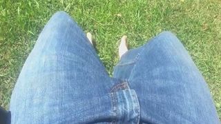 my own pissing video wetting myself outside in my jeans
