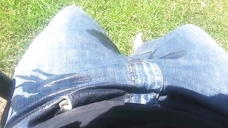 my own pissing video wetting myself outside in my jeans