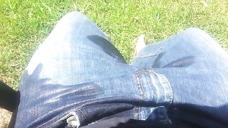 my own pissing video wetting myself outside in my jeans