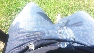 my own pissing video wetting myself outside in my jeans