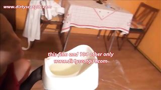 dirty piss girl peeing in her nylon stockings