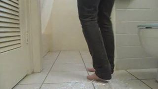 chubby girl shits on the bathroom floor