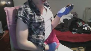 redhead transsexual girl eats shit and wanks