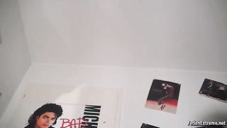 Chubby blonde is really constipated