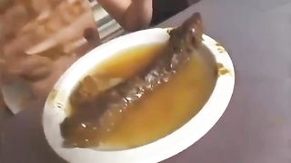 Sexy babe lets her boyfriend to smear poop on her face