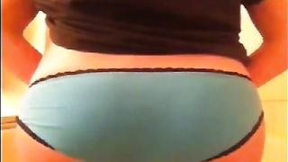 Sexy teen shitting in blue panties