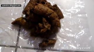 Shaved teen dropped big turd