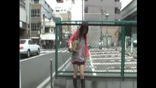 Amateur brunette shitting in public